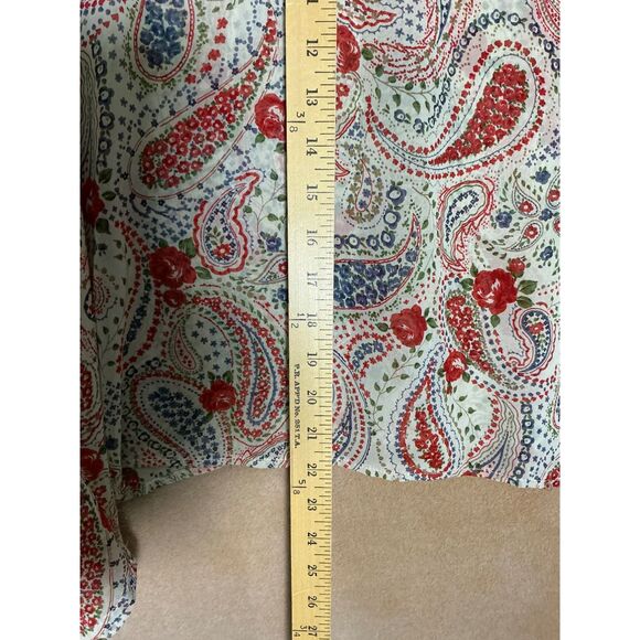 Womens Wallpaper Her Boho Paisley Floral Print V Neck Crochet Trim Kaftan Top S - Picture 7 of 8